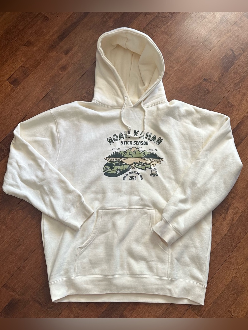 Noah Kahan Stick Season North American Tour 2023 Cream/ Beige Hoodie 2XL